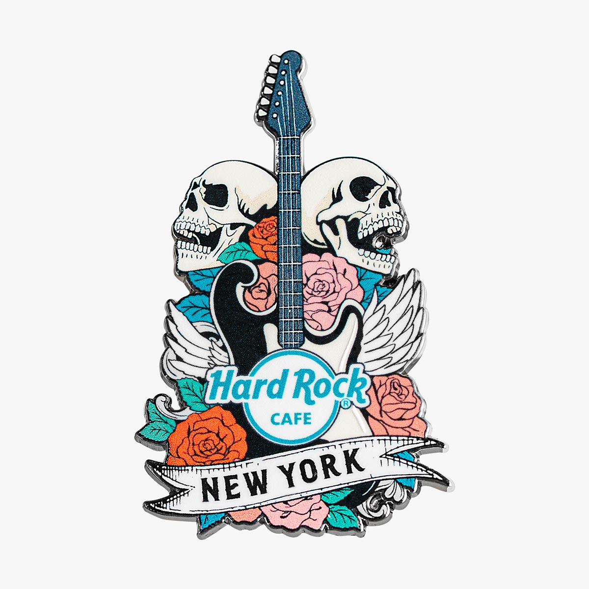 Limited Edition Skulls and Roses Guitar Pin image number 1